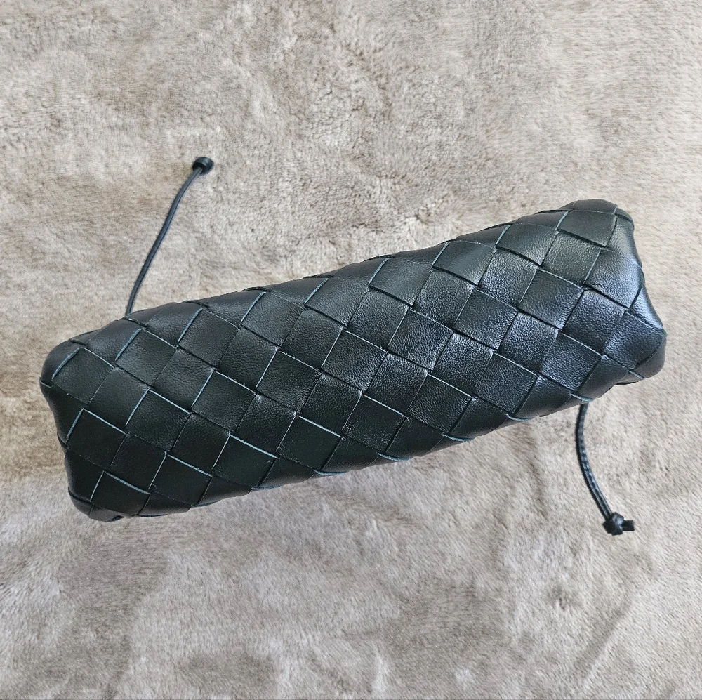 NWT Bottega Veneta Mini Pouch Intrecciato Inkwell/Deep Green Leather Crossbody